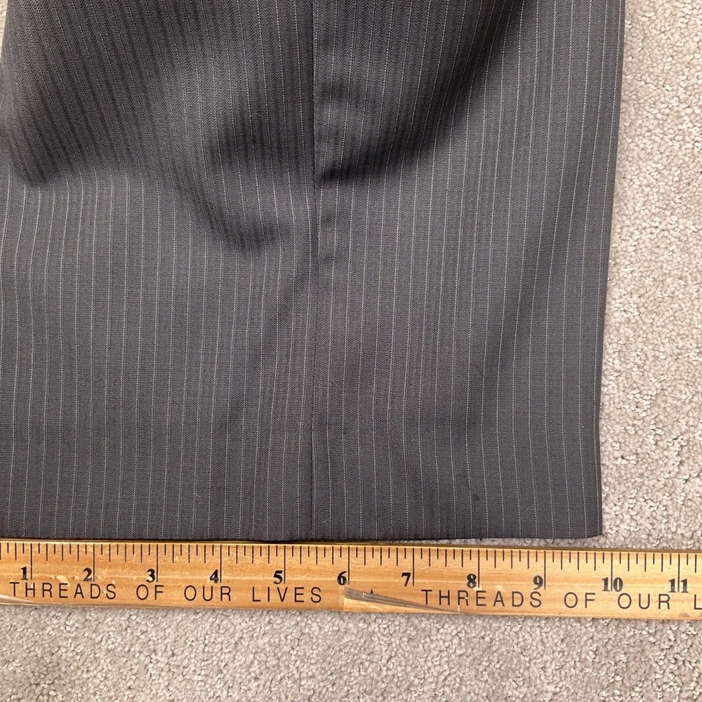 Pronto Uomo Suit Mens 46S 41W Gray Pinstripe Traditional Executive 2 Button Wool